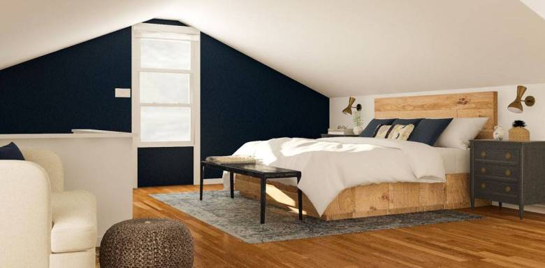 Chambre décoration naturelle aménagée dans les combles - Bouc-Bel-Air-13