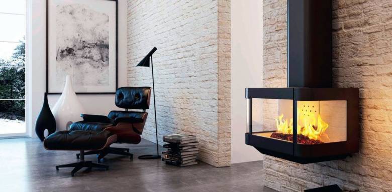 cheminée suspendue murale