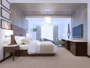 Décoration d'une chambre d'hôtel à Paris 8 