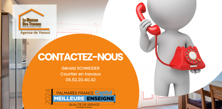 Contactez Gérald Schneider, courtier en travaux à Vesoul : profitez d’artisans RGE fiables et d’un accompagnement sur mesure pour vos rénovations. 