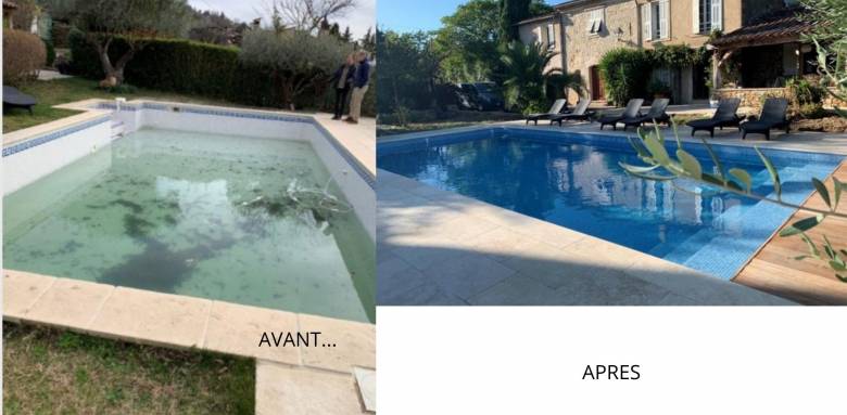 Rénovation de piscine avant-après - Rochefort 17