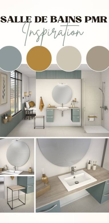 Inspiration d'une salle de bains PMR