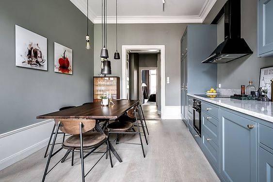 Cuisine bleue grise
