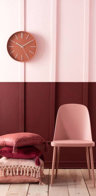 Coloris Bordeau avec du Rose  poudré