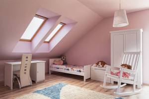 chambre d'enfant aménagéé dans le combles