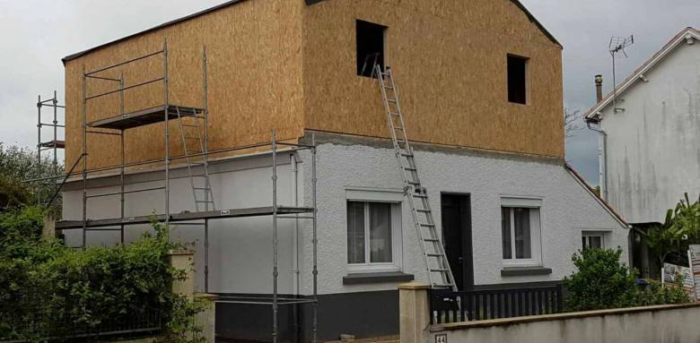 surélévation de maison en cours