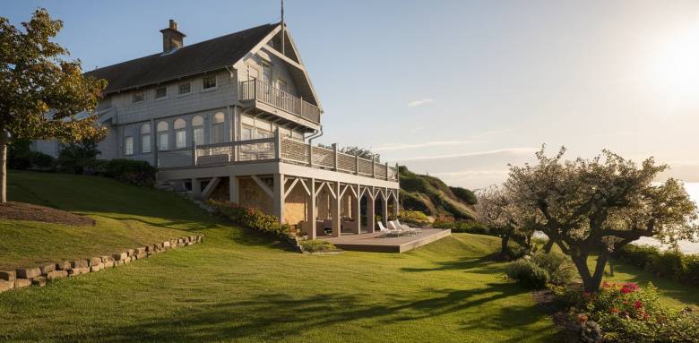 Terrain en pente d'une maison à Deauville