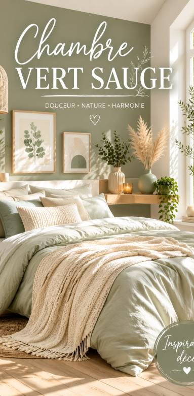 Chambre vert sauge