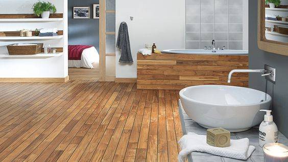 Revêtement de salle de bain en parquet massif exotique - Bouc-Bel-Air-13