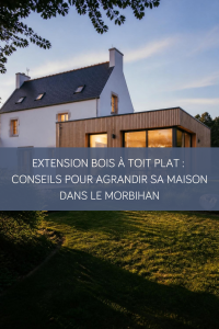 Extension contemporaine en bois à toit plat à Sarzeau