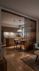 Salon cuisine sans cloison 