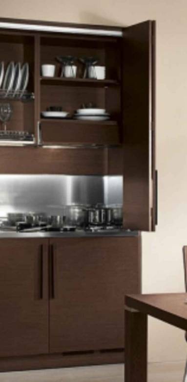 Cuisine pour studio, intégrée dans un placard