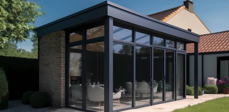 Une véranda en Indre-et-Loire.