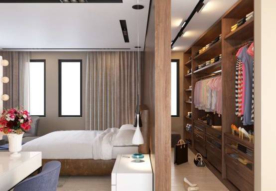 un dressing caché dernière la tête de lit