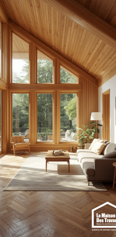 intérieur extension bois moderne lumineux Bretagne