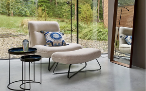 Duo de bouts-de-canapé métal, noir et bleu paon, La Redoute