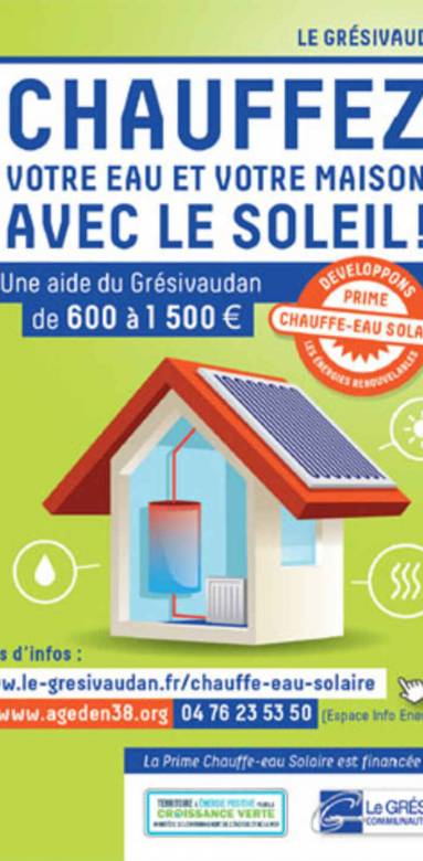 Prime chauffe-eau solaire avec Le Grésivaudan