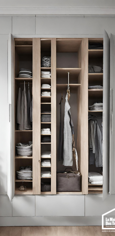 Placards encastrés dans les murs rangement