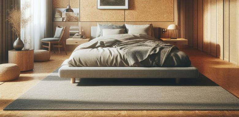 Revêtement de sol en liège dans une chambre