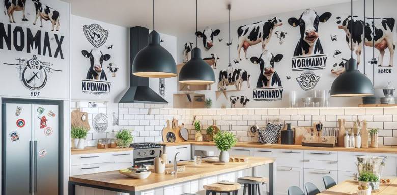 Autocollant dans une cuisine à Deauville