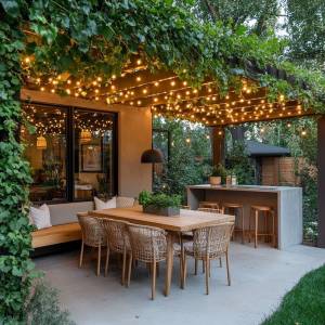 Idée agencement terrasse jardin