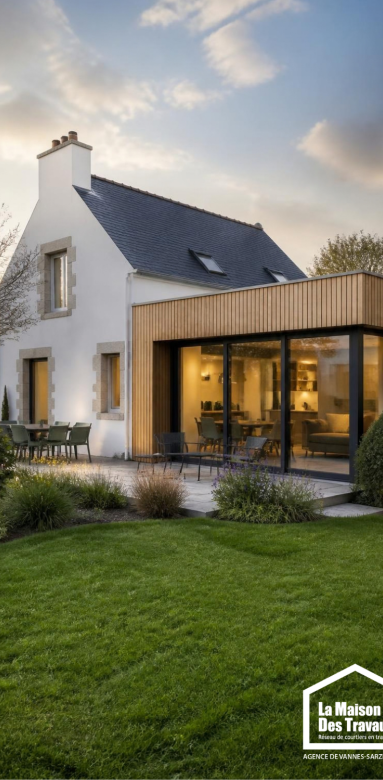 Agrandissement en ossature bois d’une maison dans le Golfe du Morbihan