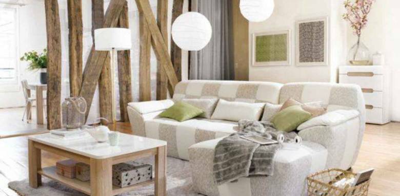 Salon déco cosy et bois 