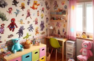 Autocollants muraux dans une chambre d'enfant