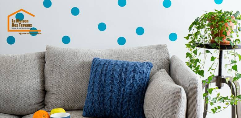 Autocollant a point bleu