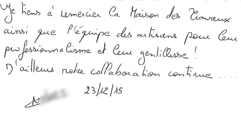 témoignage cliente