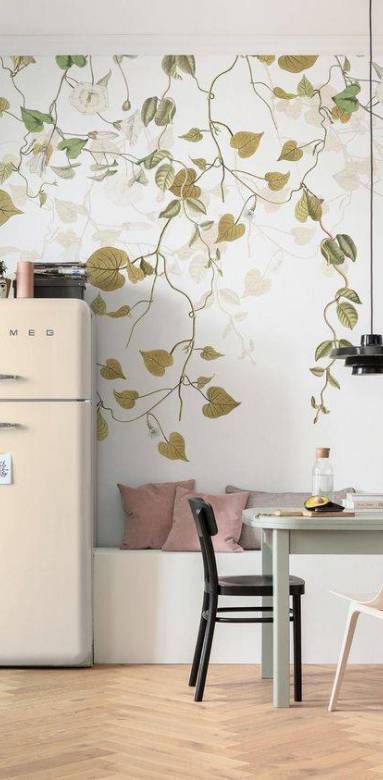 Papier peint panoramique feuilles dans la cuisine - bouc-bel-air-13