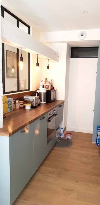 Aménagement d'une petite cuisine avec un couloir - Nantes 44