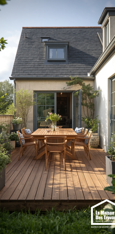 Aménagement optimisé d'une petite terrasse dans le Morbihan