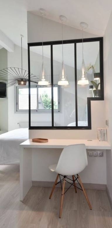 Espace bureau dans la chambre