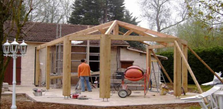 Construction de l'extension structure bois