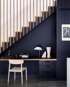 Aménagement de bureau sous escalier