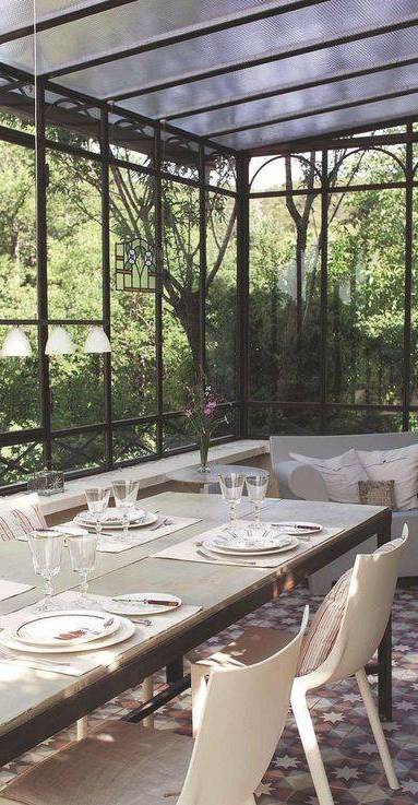 Véranda acier à toiture en polycarbonate - Bouc-Bel-Air-13