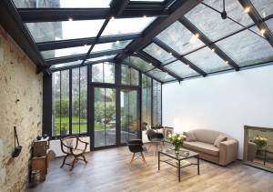 Véranda aluminium façon atelier
