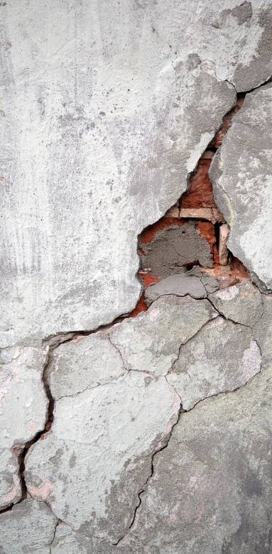 Mur fissure à Beauvais 
