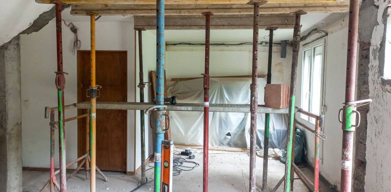 Etayage pour ouvrir deux murs porteurs