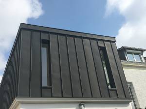 Surélévation de maison en ossature bois avec bardage zinc - Nantes 44