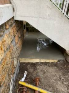 travaux sur mur enterré