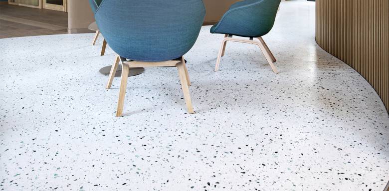 Terrazzo de coquillages - intérieur sol salon -