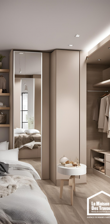 Créer un dressing dans une chambre de 12m² à Vannes