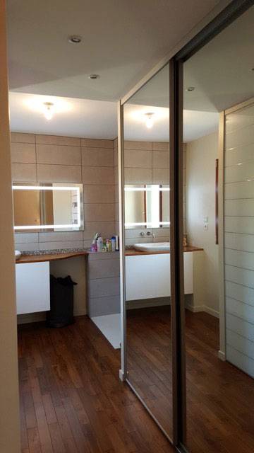 Revêtement de sol de salle de bain en parquet massif exotique - Cholet 49