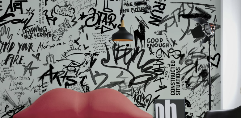 Nos ados vont adoré cet ambiance urbaine avec le papier peint graffiti 