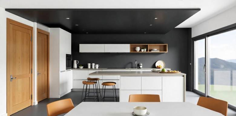 plafond coloré cuisine