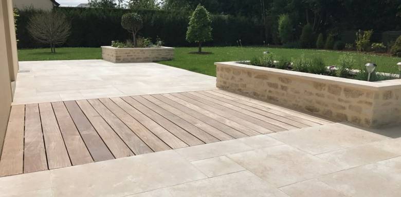 Terrasse bi-matériaux