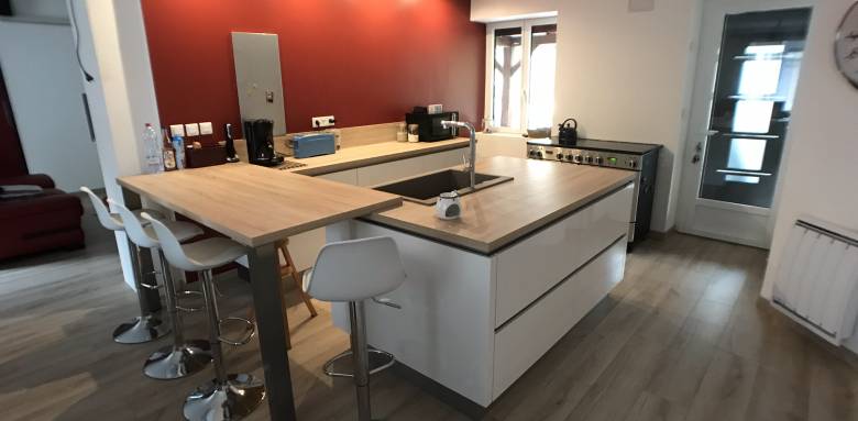 Cuisine contemproraine blanc laqué