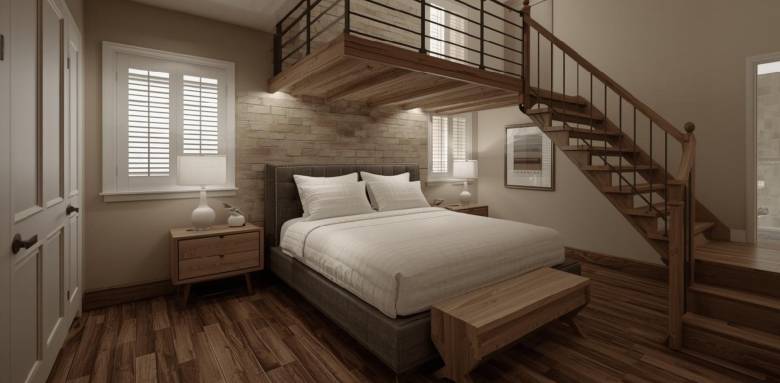 Mezzanine chambre avec escalier à Francheville 69340